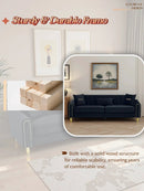 FX-P11-BK 87.4 Inch Modern Sofa Couch for Living Room, 3 Seater Upholstered Sofa with Pillows by HouseOfZazla