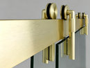 Frameless Double Sliding Shower Door in Brushed Finish