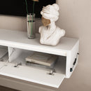 Floating TV Stand with LED Lights & Power Outlet