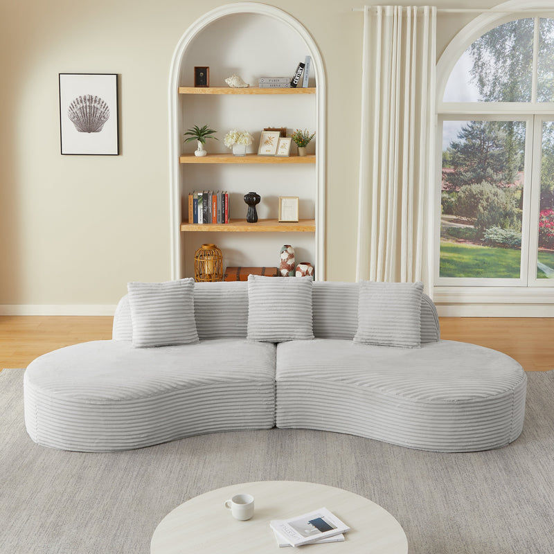 Contemporary Corduroy Curved Sectional Sofa, photo 3 of 6