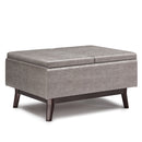 Owen - Tray Top Small Coffee Table Upholstered Storage Ottoman by HouseOfZazla