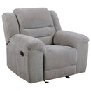 Sebring - Upholstered Glider Recliner Chair With Manual Recline And Smooth Gliding Motion - Gray by HouseOfZazla
