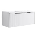 Contemporary Wall Mounted Bathroom Vanity With Resin Double Sink by HouseOfZazla