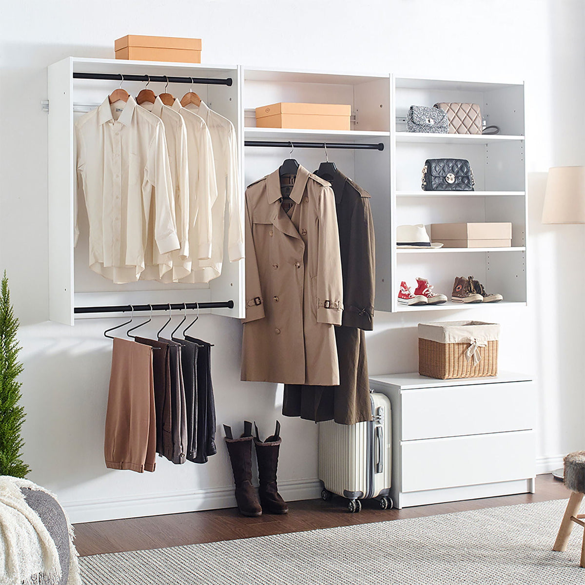 Devi - Wall Mounted Wood Closet System With Modular Design And Ample Storage, photo 12 of 16