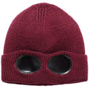Unisex Knit Beanie Hat with Goggle Chunky Winter Warm Hat Skull Cap 4 Colors