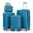 14"/20"/24"/28" 4-Piece PP Spinner Wheel Luggage Set with Cosmetic Case (Blue)