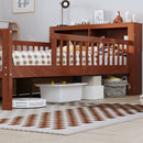 Bed With Headboard Storage Rack, 2 Under Bed Drawers, 3 Side Guardrails For Safety by Unique Piece Furniture