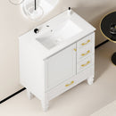 30" White Bathroom Vanity with Abundant Storage by HouseOfZazla