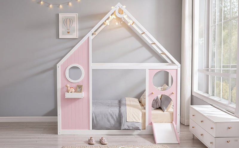 Twin House Bed with Slide, Ball Light Strip, photo 5 of 10