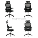 High Back Ergonomic Swivel Rolling Office Chair With Tilt Function, 3D Headrest, Lumbar Support - Black