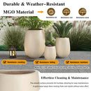 U_STYLE Lightweight Round MGO Outdoor Planter Set - 3 Sizes by HouseOfZazla