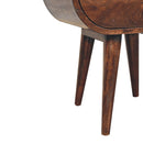 Circular Bedside Table With Open Slot - Walnut by HouseOfZazla