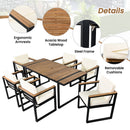 7 Pieces Outdoor Dining Set Patio Dining Table And Chair Set With And Removable Cushions For Patio by Unique Piece Furniture