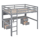 Loft Bed With Desk, Cabinets, Drawers, Charging Station And Bedside Tray by HouseOfZazla