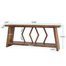 Accent Extra Long Console Table With 2 Tier Storage - Brown by HouseOfZazla