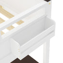Queen Size Loft Bed With Desk, Open Shelf, Storage Box And USB Charging Station - White by Unique Piece Furniture