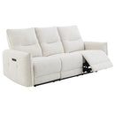 Lalisa - Power Motion Sofa With USB Port - Cream Chenille by Unique Piece Furniture