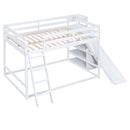 Bunk Bed With Ladder, Slide, And Shelves Pine Wood by HouseOfZazla