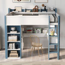 Loft Bed With Built In Storage Shelves, Clothes Rail, And Desk by HouseOfZazla