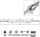 Barbell Bar For 2" Olympic Plates, Home Gym Weightlifting Bar 4Ft Solid Chrome Weight Bar 5Ft Fitness Training Curl Barbell 7.2Ft - Silver by HouseOfZazla