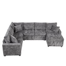 Sectional Sofa Pull-Out Sofa Bed Sleeper With A Storage Ottoman, Three Pillows And Charging Devices For Living Room by HouseOfZazla