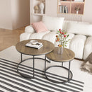 Nesting Coffee Table Set of 2 with Marble Pattern Tops