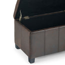 Dover - Storage Ottoman Bench - Distressed Brown by HouseOfZazla