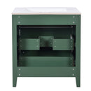 Retro Bathroom Vanity With Sink Combo, Free Standing Single Set With 3 Drawers