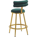 27.65'' Modern Counter Stools Set of 2,Dark green  velvet Counter Stools with iron Frame,Soft back and cushion,Footrest,suitable for Kitchen/Bedroom/Dining Room
