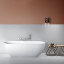 68.9" Freestanding Solid Surface Soaking Bathtub For Bathroom - Matte White by HouseOfZazla