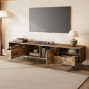 TV Stand With 2 Drawers, Media Console Table For TVs Up To 85'' - Natural by HouseOfZazla