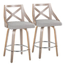 Charlotte - Farmhouse Fixed Height Counter Stool With Round Footrest (Set of 2) by HouseOfZazla