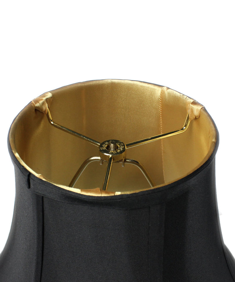 14"W x 11"H Black with Gold Lining Bell Lampshade