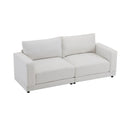 Modern Square Arm Sofa With Soft Fabric Upholstery, Deep Cushions by HouseOfZazla