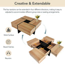 Wallace - Coffee Table With 4 Hidden Storage Compartments - Brown by Unique Piece Furniture