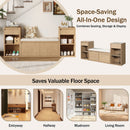 Entryway Storage Bench With Cushion, Drawers & Open Shelves by HouseOfZazla