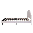 Upholstered Platform Bed With Flower Pattern Headboard by HouseOfZazla