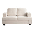 Modern Loveseat, Comfortable 2 Seater Couch With Deep Seating, Loose Back Cushions, Wide Arms