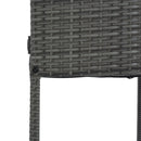 5-piece Outdoor Patio Wicker Bar Set, Bar Height Chairs With Non-Slip Feet And Fixed Rope, Removable Cushion, Acacia Wood Table Top, Brown Wood And Gray Wicker by Montret