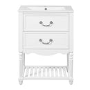 Wave Design Bathroom Vanity With Sink, 2 Drawers And Open Shelf by HouseOfZazla