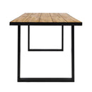 Outdoor Dining Table With U Shape Legs And Slat Top Table - Teak by HouseOfZazla