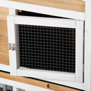 90.5" Wooden Rabbit Hutch Bunny Cage Pet Playpen House Enclosure with Double Side Run Boxes, No Leak Tray, Ramp, for Guinea Pig and Small Animals, White