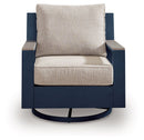East Beach - Swivel Glider Chair With Cushion - Blue by Unique Piece Furniture