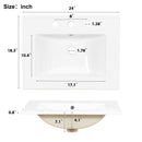 Bathroom Vanity With Sink, Soft Close Door, Double Layer Door Shelf And 3 Drawers - Gray by HouseOfZazla