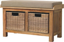 Rattan Basket Linen Bench - Brown by Unique Piece Furniture