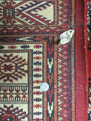 7' X 9' Vintage Handmade Bokhara Turkoman Pakistan Wool Rug Carpet Nice