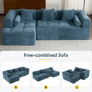 Sectional Free Combined Sofa With 2 Side Pockets by HouseOfZazla