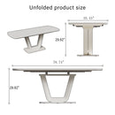 Modern Industrial Style Expandable Dining Table With U Shaped Legs - Antique Gray White by HouseOfZazla