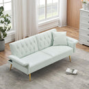 67.71 Inch Faux leather sofa bed with adjustment armres