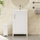 Modern Small Bathroom Vanity Cabinet With Ceramic Basin, Ample Storage, 1 Soft Close Door by HouseOfZazla